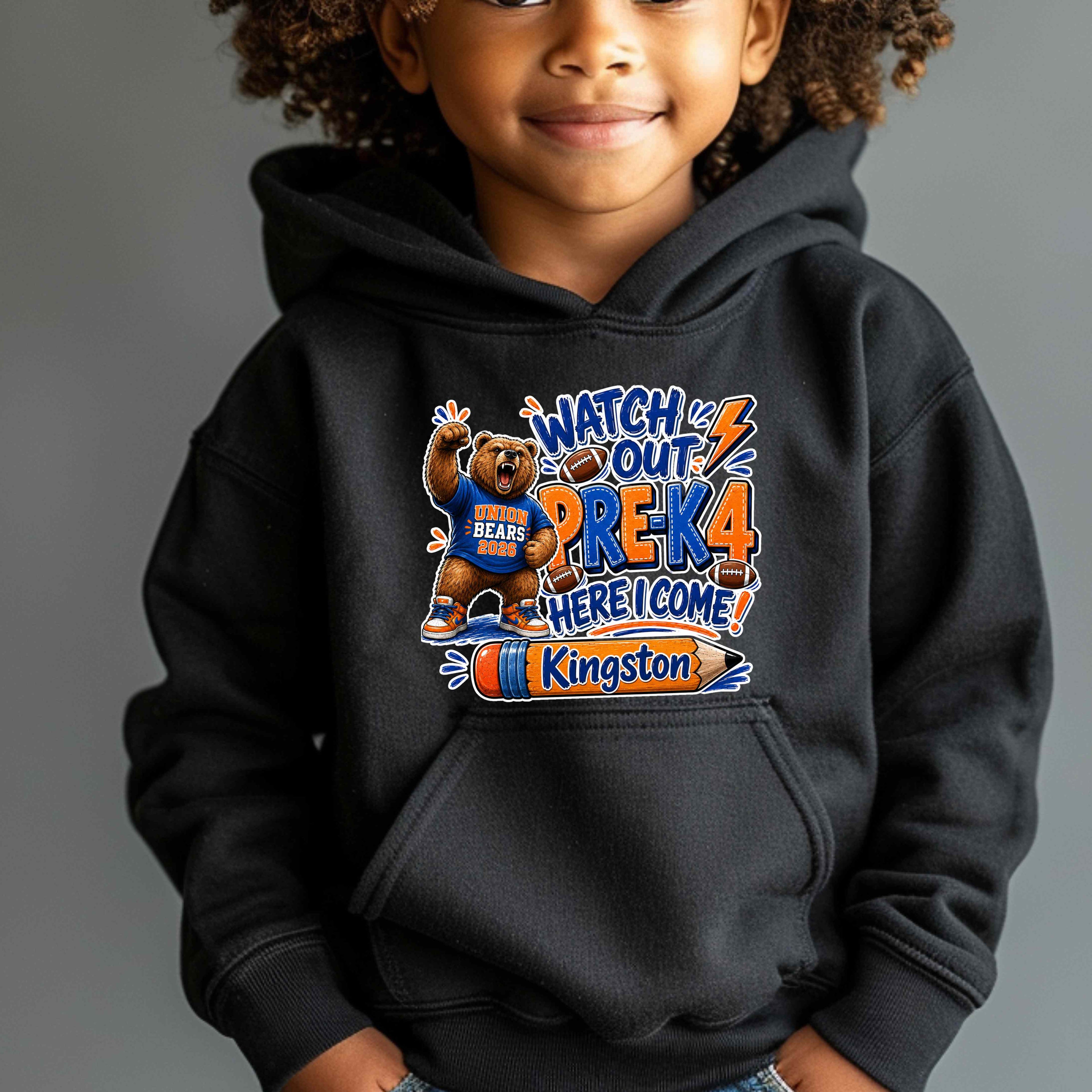 Personalized Back to School Youth Pullover Hoodie