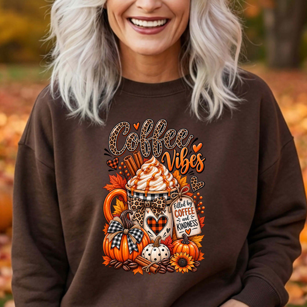 Coffee Vibes Crewneck Pullover Sweatshirt
