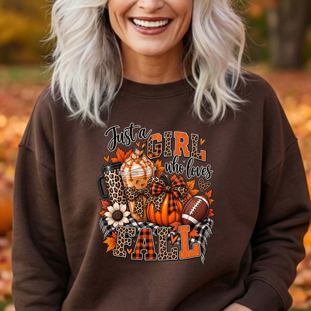 Just A Girl Who Loves Fall Crewneck Pullover Sweatshirt
