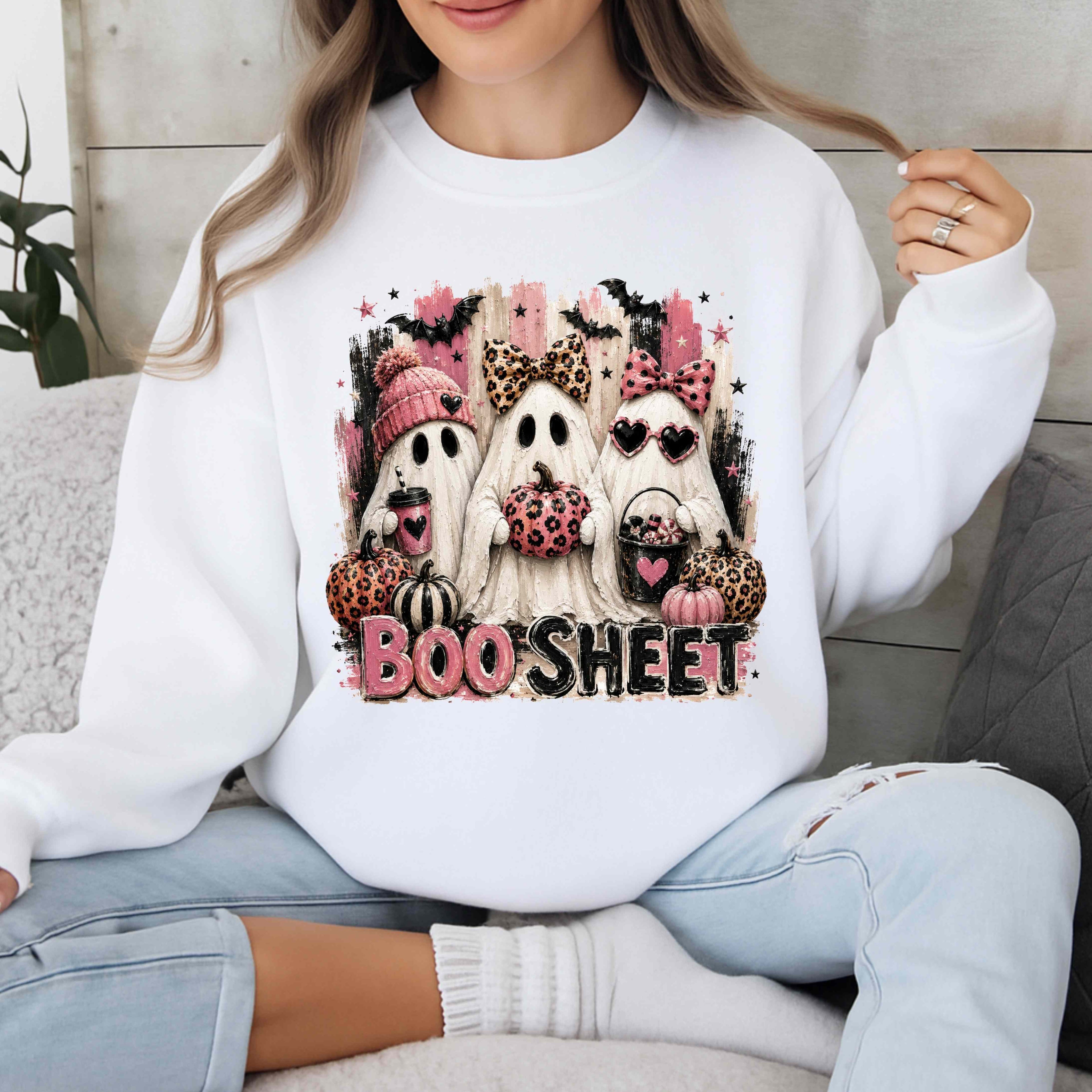 Funny Ghost BOO SHEET Halloween Sweatshirt