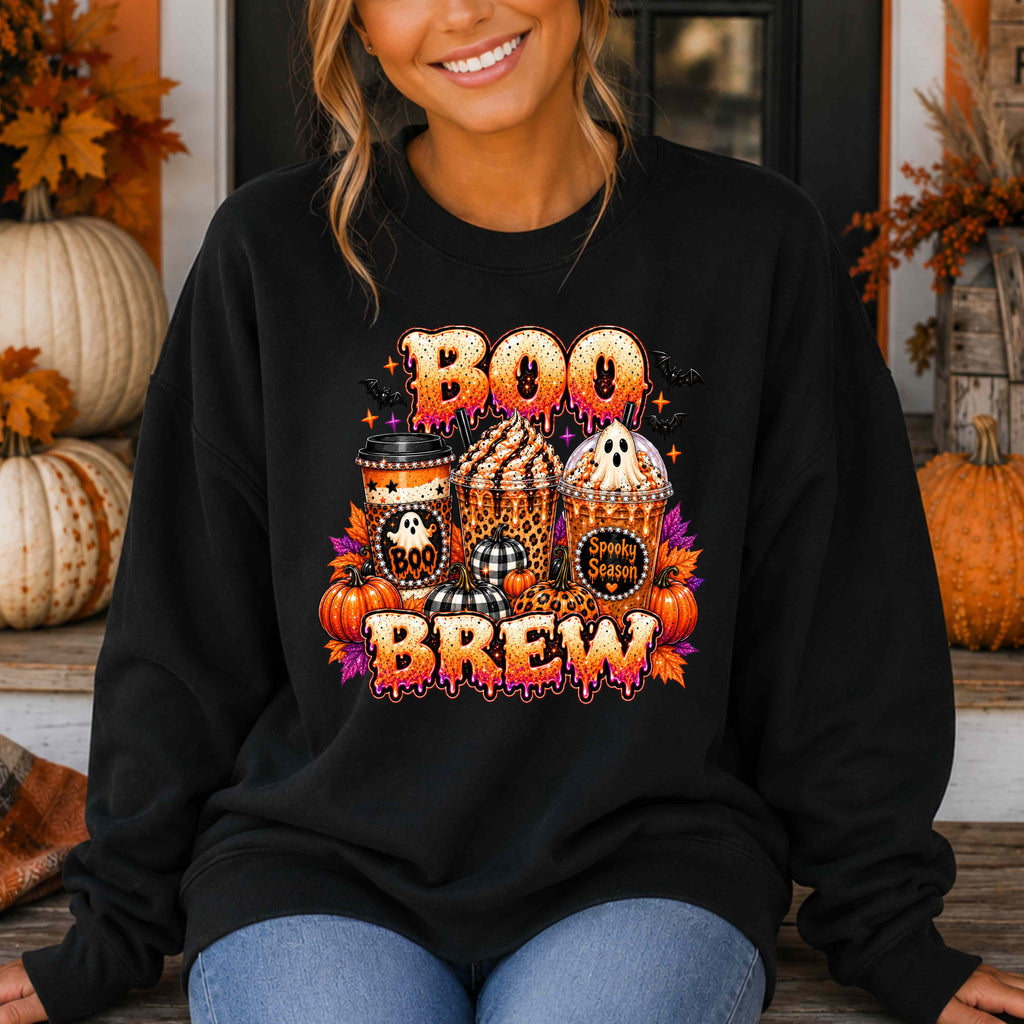 Cute Boo Brew Halloween Crewneck Sweatshirt
